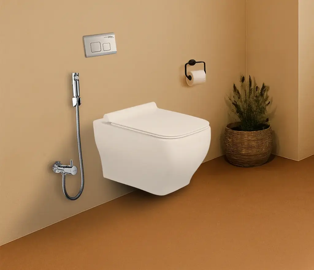 Hindware One-piece Wall Mounted Commode Element Plus