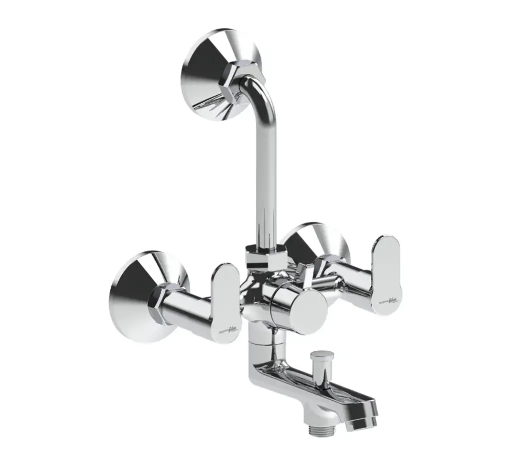 Hindware Studio Wall Mixer 3 In 1 With L Bend Pipe & Of OverHead Shower Hand Shower