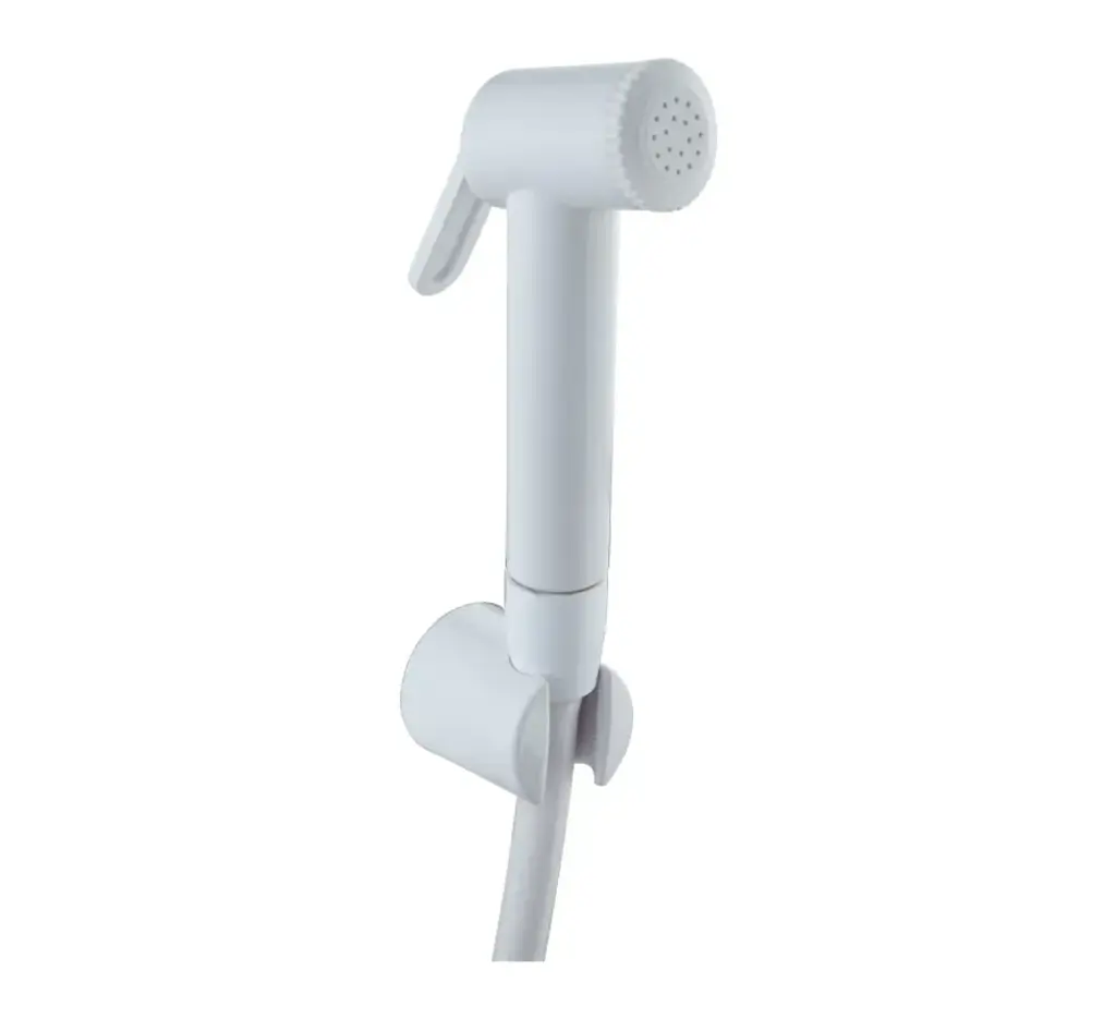 Hindware Health Faucets Eco White Health Faucet Abs With 1 MTR PVC Pipe & Wall Hook