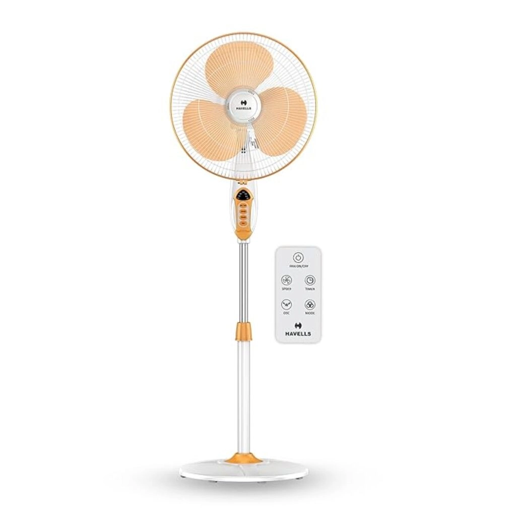 Havells Pedestal Fans Sprint BLDC White Yellow