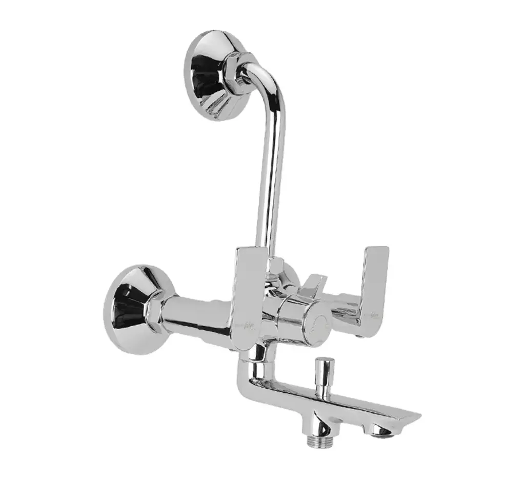 Hindware Fabio Wall Mixer 3 in 1 With L Bend Pipe & Provision Of Overhead Shower & Hand Shower