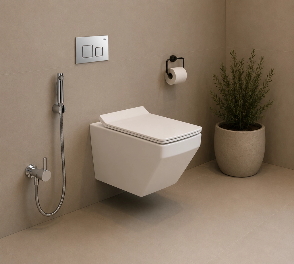 Hindware One-piece Wall Mounted Commode Aspiro