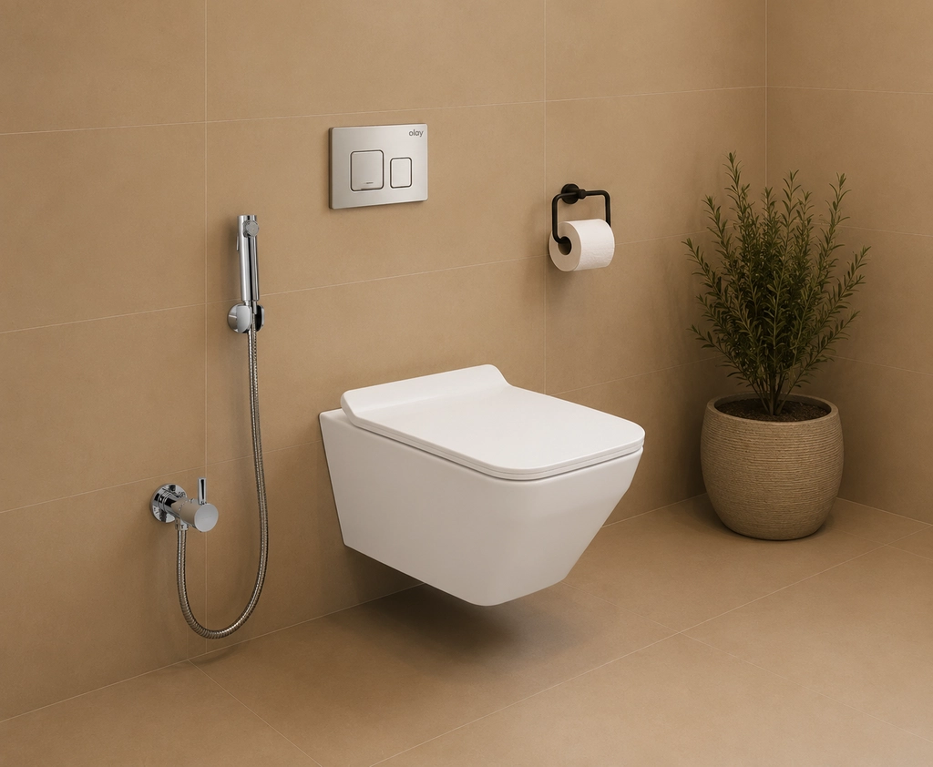Hindware One-piece Wall Mounted Commode Prima