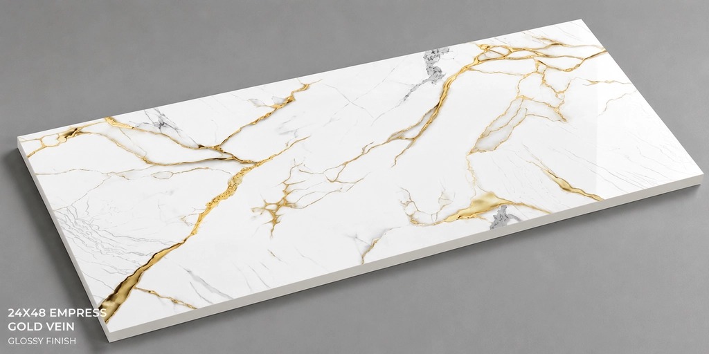 24X48 Tile  EMPRESS  GOLD  VEIN Vitrified Body -Box-2pieces-