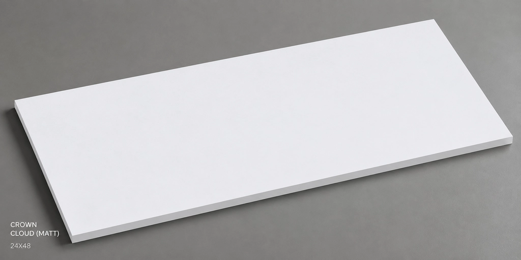 24X48 Tile CROWN  CLOUD (MATT) Vitrified Body -Box-2pieces-