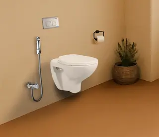 Hindware One-piece Wall Mounted Commode Flora