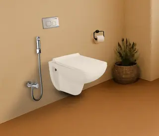 Hindware One-piece Wall Mounted Commode Enigma slim