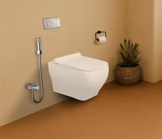 Hindware One-piece Wall Mounted Commode Element Plus