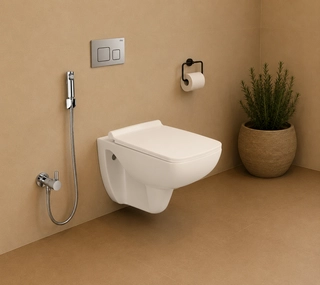 Hindware One-piece Wall Mounted Commode Enigma slim