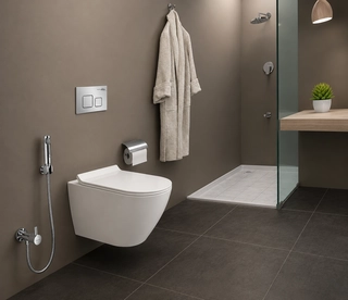 Hindware One-piece Wall Mounted Commode Elegance Aura