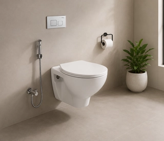 Hindware One-piece Wall Mounted Commode Flora