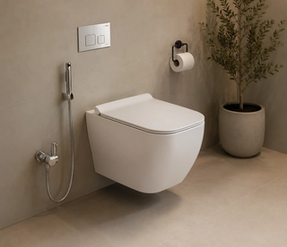 Hindware One-piece Wall Mounted Commode Element Plus