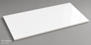 24X48 Tile  PLAIN WHITE  (GLOSSY) Vitrified Body -Box-2pieces-