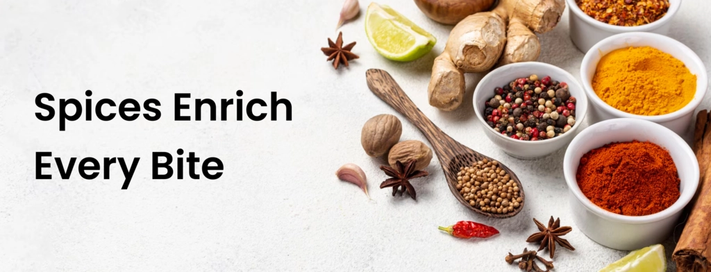 Grains oil rice spices