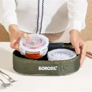 EATEASY ROUND GLASS LUNCH BOX FLAT