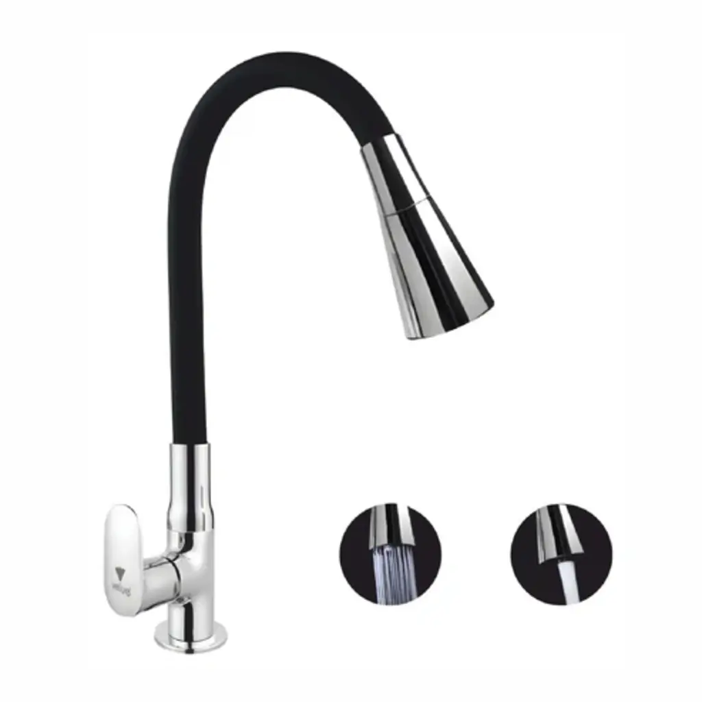Swan Neck With Shower Duel Flow (CP Black)
