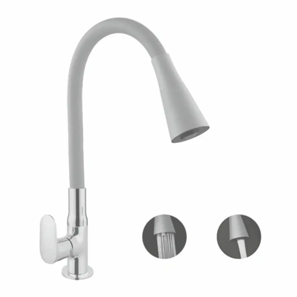 Swan Neck With Shower Duel Flow (Grey)