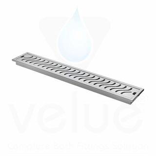 Wave Shower Drain Channel-(4 Inches x 48 Inches) - V49014