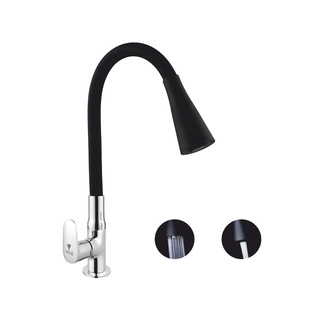 Swan Neck With Shower Duel Flow (Black)-V98210