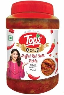 TOPS STUFFED RED CHILLI PICKLE 950GM.