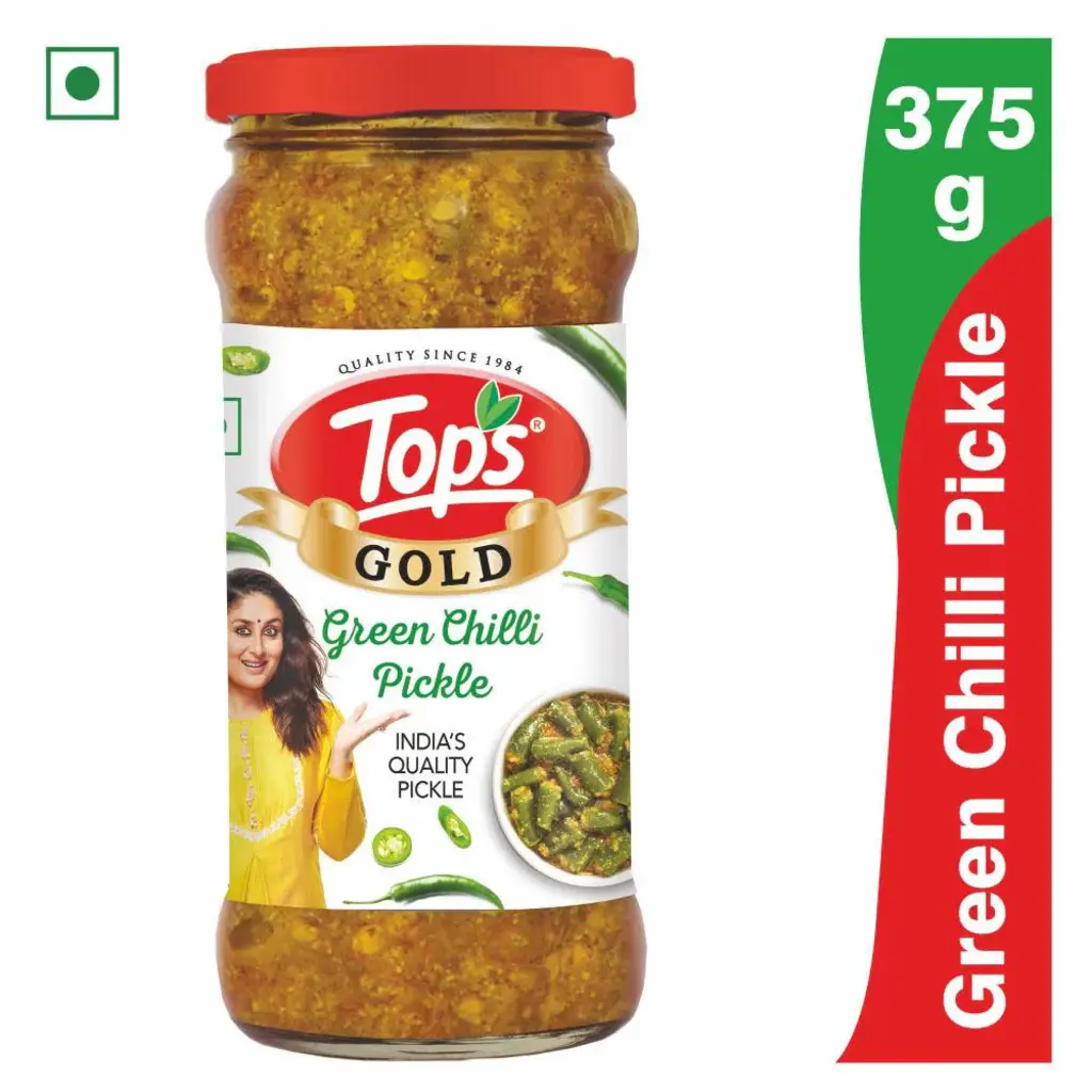 TOPS GOLD GREEN CHILLI PICKLE (375 g)