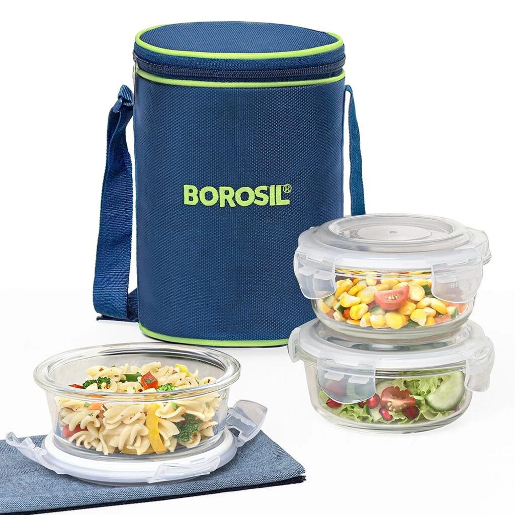 BOROSIL SET OF 3 ROUND LUNCH BOX 400ML (nos)