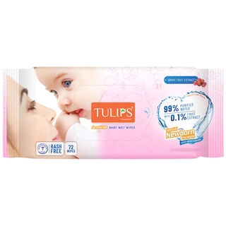TULIPS BABY WIPES 72 WIPES (nos)
