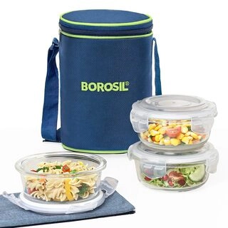 BOROSIL SET OF 3 ROUND LUNCH BOX 400ML (nos)