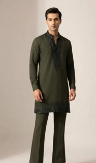 V Neck Armani Kurta