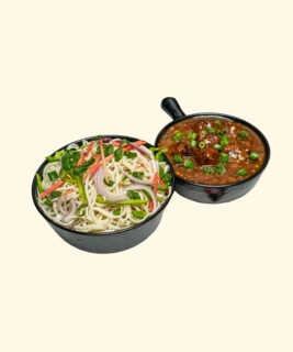 Veg Chowmein [Half] with Paneer Chilli [Half]