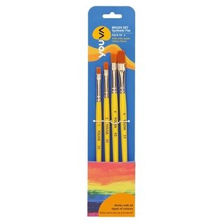 Brush Set Synthetic Flat 4Pic
