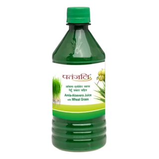 PATANJALI AMLA-ALOEVERA & WHEATGRASS JUICE 500ML