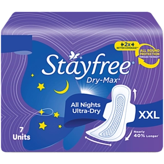 STAYFREE DRY MAX ALL NIGHT XL 7 PADS