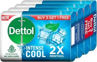 DETTOL COOL GERM PROTECTION BATHING SOAP, 75GM (PACK 4)