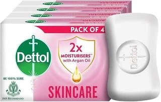 DETTOL SKINCARE SOAP, 125GM PACK OF 4 (BUY 3 GET 1 FREE)
