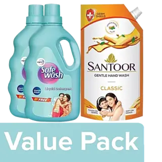SAFEWASH WOOLEN EASY WASH LIQUID 1L+1L+HANDWASH 750ML