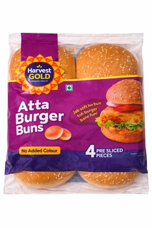 HARVEST GOLD ATTA BURGER BUNS 200G ( 4PCS )