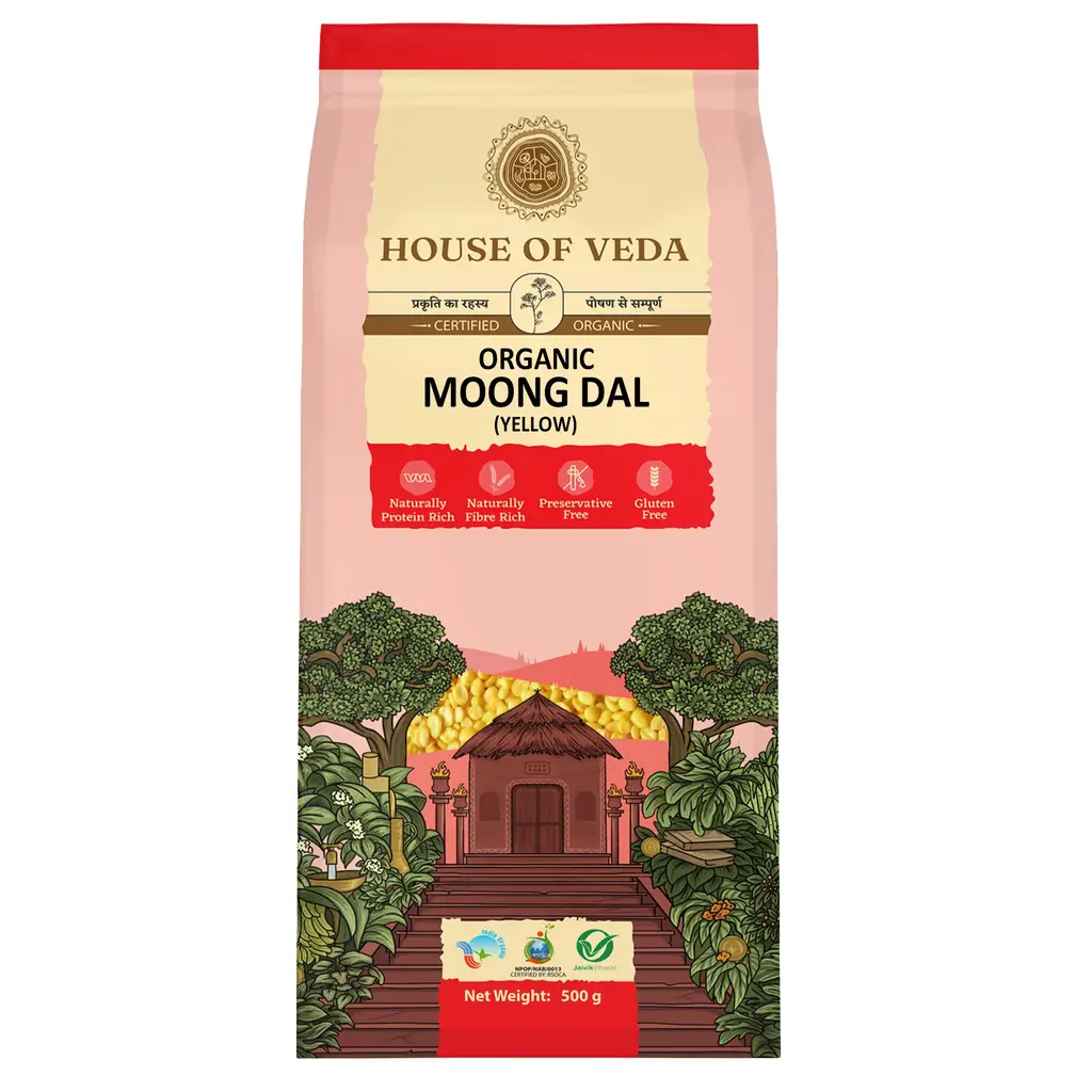 Hov Organic Moong Dal Yellow 1Kg