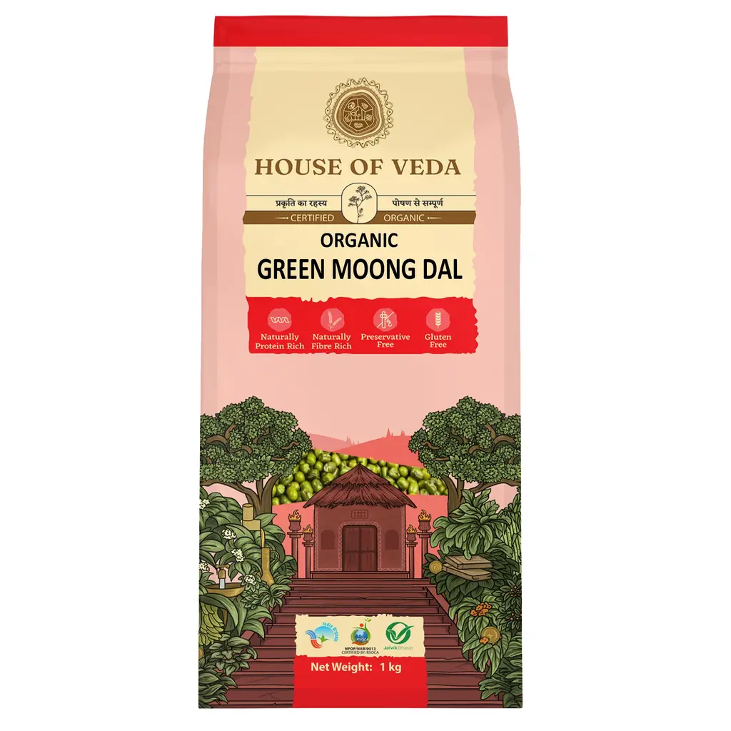 Hov Organic Green Moong Dal 1Kg