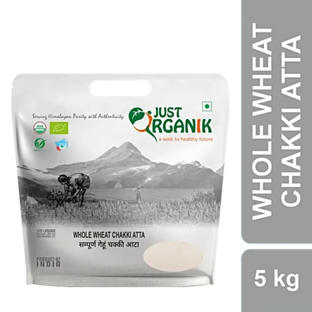 Just Organik Whole Wheat Chakki Flour 5Kg
