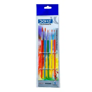 Colourmate Synthetic Brushes Round 5 Pieces