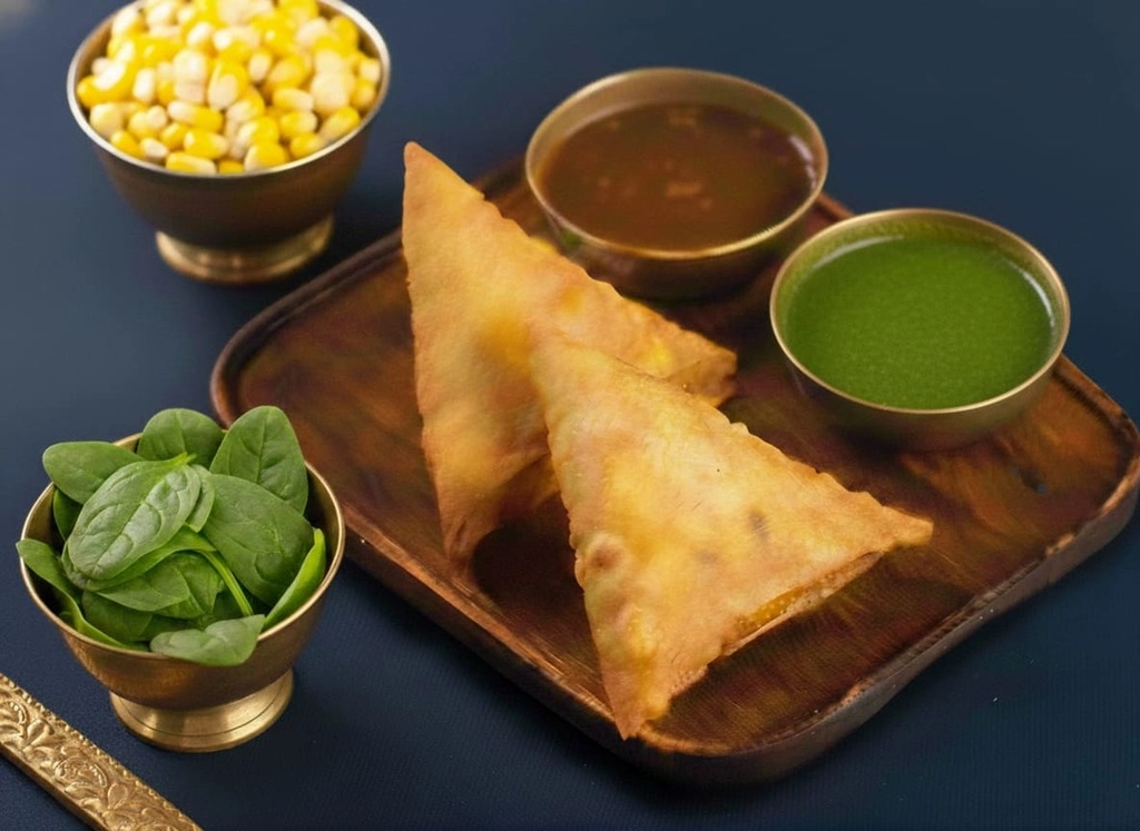 Palak & Corn Samosa [4 Pieces]
