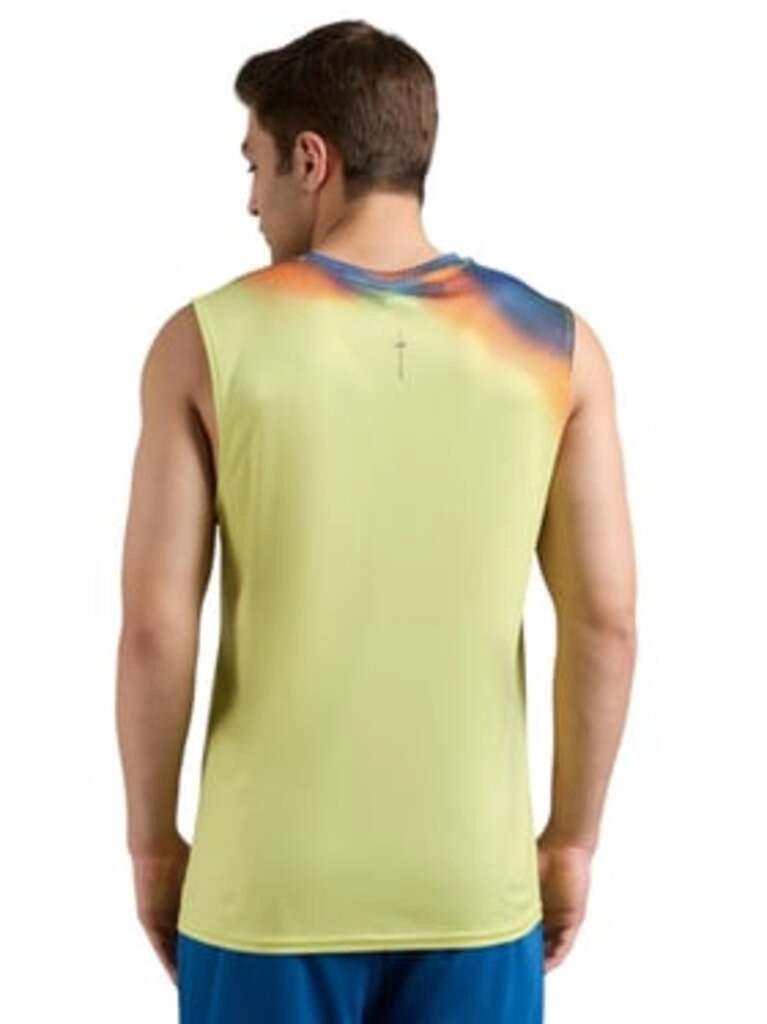 Men Green Regular Fit Printed Tank Tee