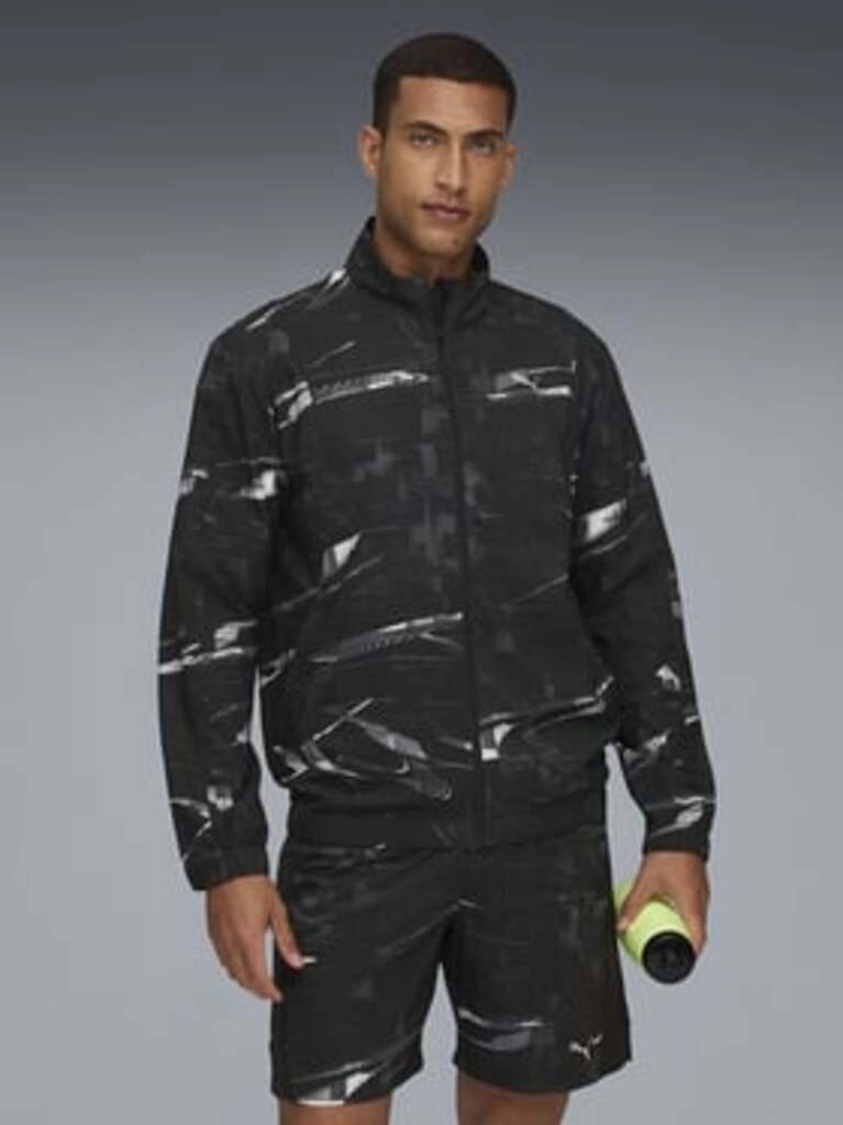 Men's Black M RUN VELOCITY Printed Regular Fit Jacket