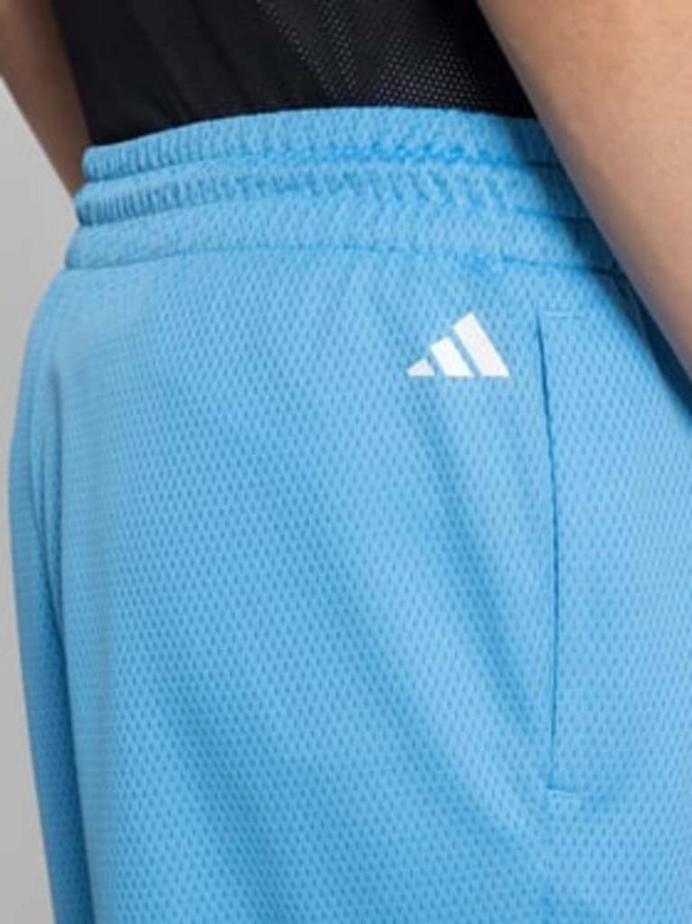 Men's Blue Loose Fit Texture Sports Shorts