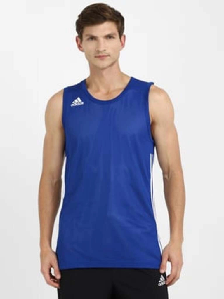 Men's Blue Scoop Neck Tank T-Shirt