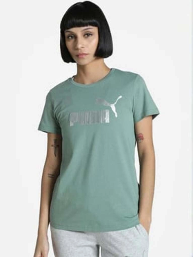 Women's Green Logo Regular Fit Top