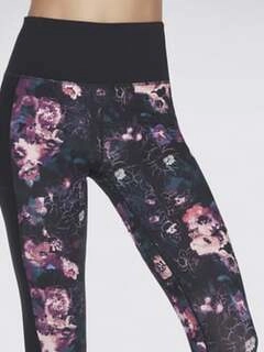 Women Black & Purple Printed Leggings
