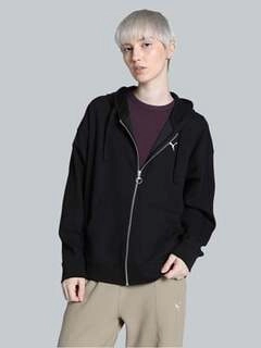 Women's Black Plain Sports Hoodie