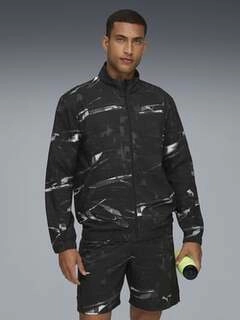 Men's Black M RUN VELOCITY Printed Regular Fit Jacket